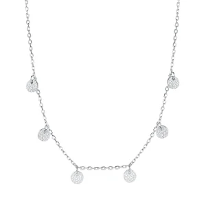 Textured Coins Sterling Silver Necklace